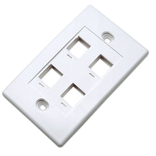 Cargar imagen en el visor de la galería, Tapa de Pared Faceplate Placa 4 Jacks P/RJ45
