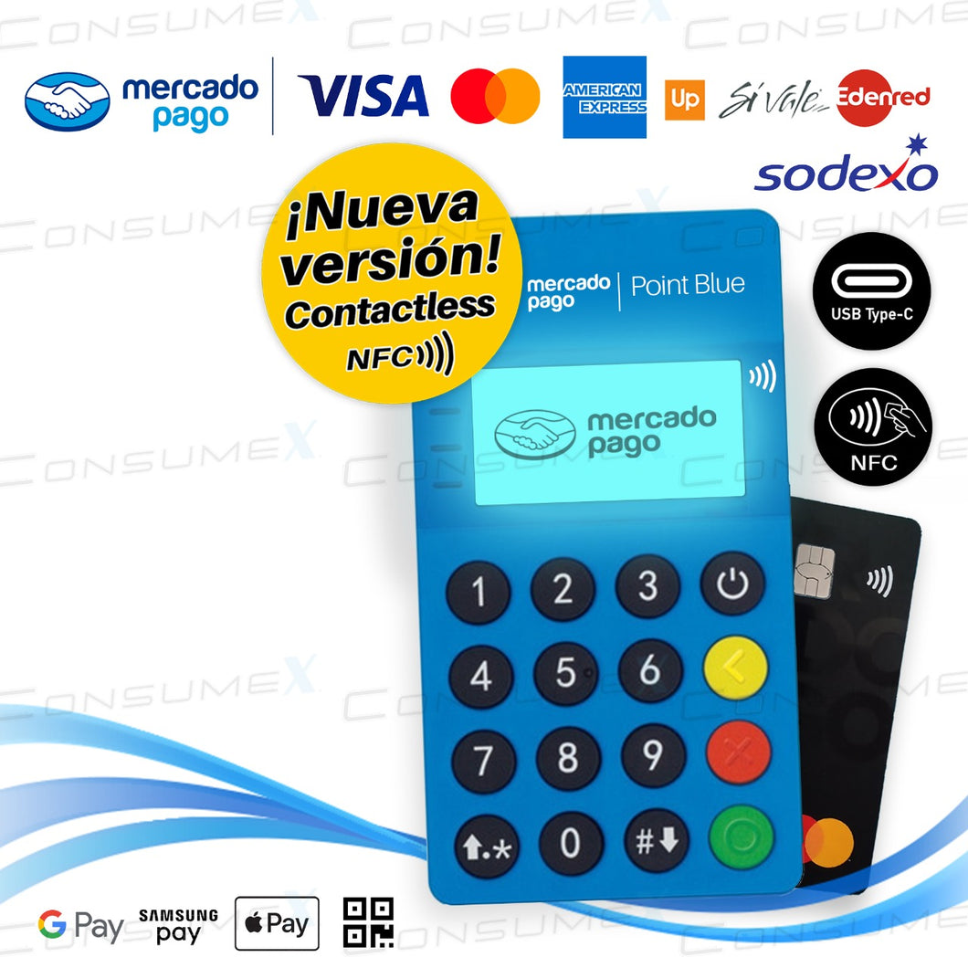 Terminal Point Blue Lector de tarjetas Mercado Pago Nueva Versión